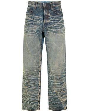 Acne Studios Wrinkled Wash Wide-Leg Jeans - Blue
