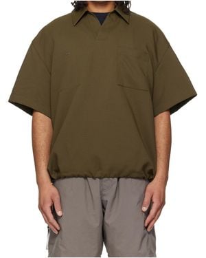 WOOYOUNGMI Twill Patch Pocket Polo Shirt - Green