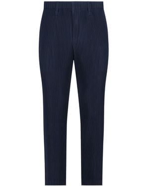 Homme Plissé Issey Miyake Homme Plissé Issey Miyake Pleated Straight-Leg Trousers - Blue