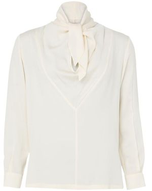 Max Mara Blouse With Pussycat Bow - White