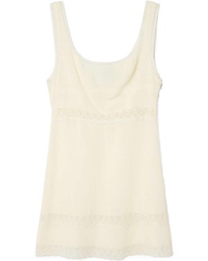 RIXO London Lace Trimmed Dress - Natural