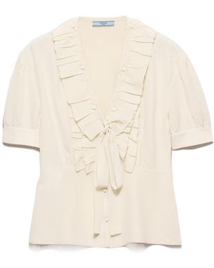 Prada Marocain Shirt - Natural