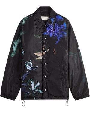 Dries Van Noten Floral Print Jacket - Blue