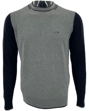 Armani Jeans Round-Collar And Long-Sleeved Jumper - Grey