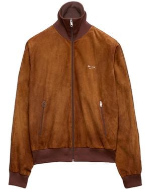 Prada Zip-Up Blouson Jacket - Brown
