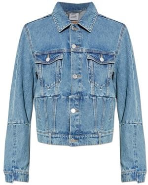 Vetements Collared Button-Up Denim Jacket - Blue