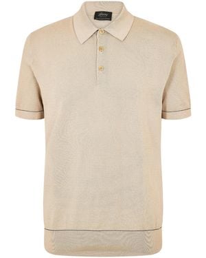 Brioni Short Sleeve Polo Shirt - Natural