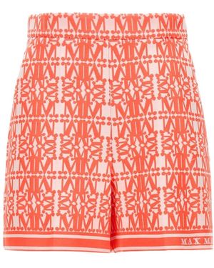 Max Mara Graphic-Print Short Shorts - Red