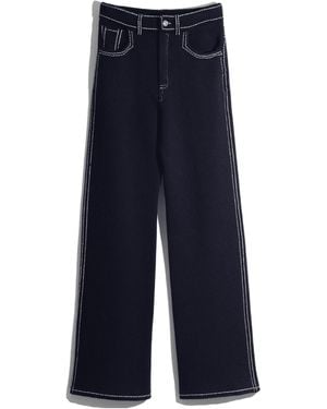 Barrie High-Rise Wide-Leg Trousers - Blue
