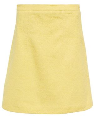 Patou Tweed Mini Skirt - Yellow