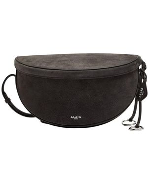 Alaïa Hip East West Grained Nubuck Cross-Body Bag - Black
