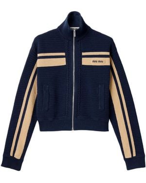 Miu Miu Cotton Crochet Cardigan - Blue