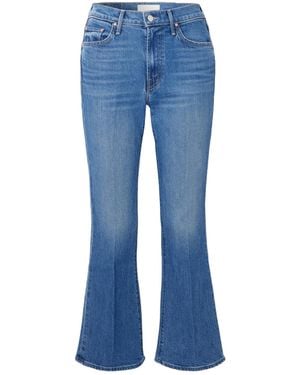 Mother The Outsider Flood Cropped Mid-Rise Flared Jeans - Blue