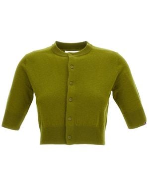 Extreme Cashmere Crew Neck Cashmere Knit Cardigan - Green