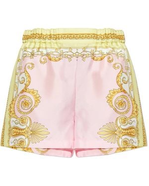 Versace Pattern-Printed Elasticated-Waistband Shorts - Natural