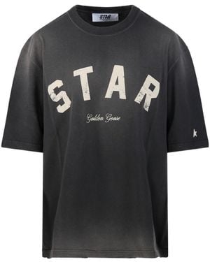 Golden Goose Star Printed Crewneck T-Shirt - Black