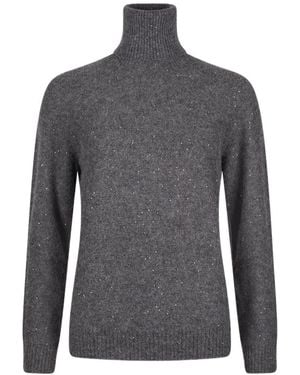 Fabiana Filippi Turtleneck Knit Top - Gray
