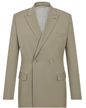 Dior Homme Double-Breasted Buttoned Blazer - Green