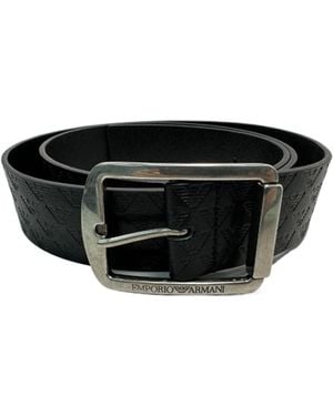 Emporio Armani Embossed Logo Belt - Black