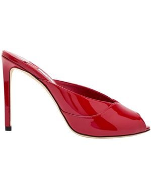 Jimmy Choo Brigitte 100 Patent Leather Mules - Red