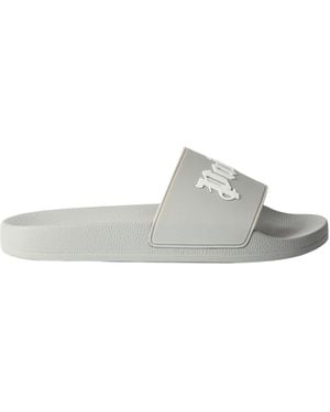 Palm Angels Big Logo Slide Sandals - Grey