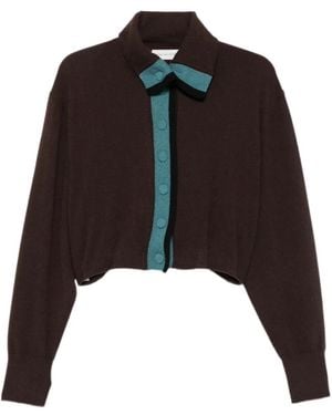 Dries Van Noten High Neck Cropped Cardigan - Black