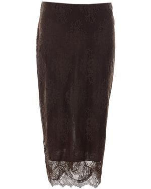 Aniye By Vivi Lace Midi Skirt - Brown
