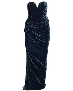 ROTATE BIRGER CHRISTENSEN Velvet Slit Dress - Blue