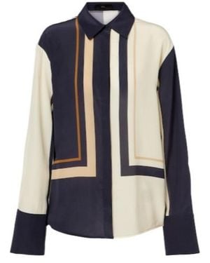 SIR. Printed Silk Shirt - Blue