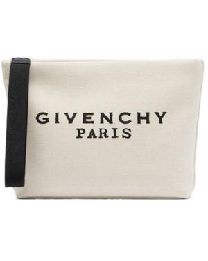 Givenchy Logo Clutch - Natural