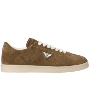 Prada Lane Logo Low-Cut Skate Shoes - Brown