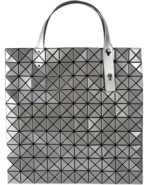 Issey Miyake Geometric Patterned Top Handle Bag - Grey