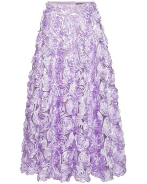 ROTATE BIRGER CHRISTENSEN Rose-Embellished Midi Skirt - Purple