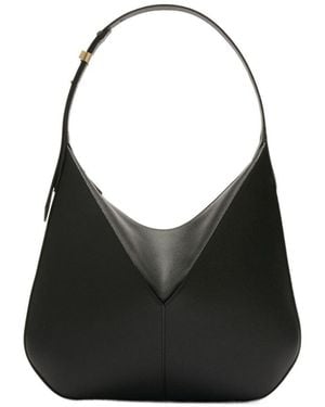 Valextra Vivi Textured Hobo Bag - Black