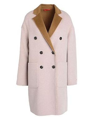 MAX&Co. Double-Breasted Color-Block Coat - Pink