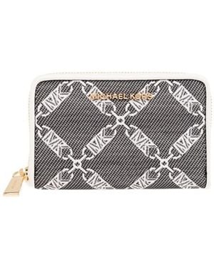 MICHAEL Michael Kors Monogram Pattern Zipped Wallet - Gray