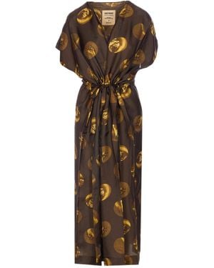 Uma Wang V-Neck Dress - Brown
