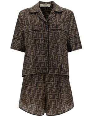 Fendi Ff Pajama Set - Gray