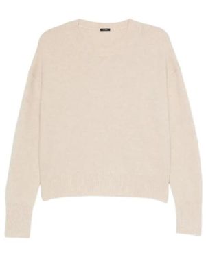 JOSEPH Round-Neck Cashmere Sweater - Natural