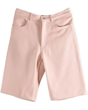 AURALEE Denim Shorts With Belt Loops - Pink