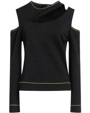 Ganni Crew-Neck Knitted Top - Black