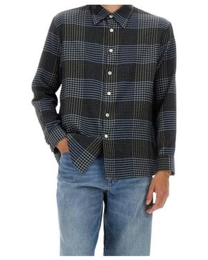 sunflower Check Detailed Long-Sleeved Shirt - Grey