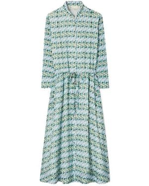 Tory Burch Graphic Printed Shirt Dress - Green