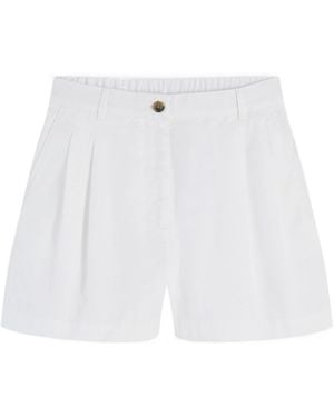 Tommy Hilfiger Pleated Elasticated-Waist Shorts - White