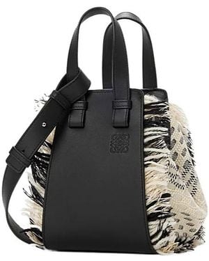 Loewe Woven Hammock Compact Shoulder Bag - Black