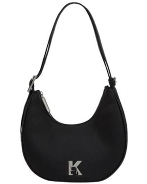 KARL LAGERFELD Twin Strap Moon Bag - Black