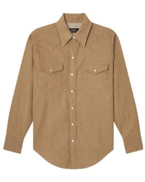 A.P.C. Chest-Pocket Buttoned Shirt - Natural