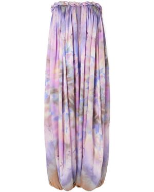 Zimmermann Luna Pleated Print Jumpsuit - Purple
