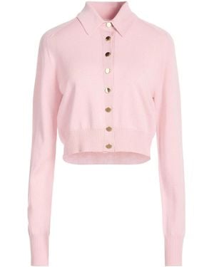 Sportmax Solid-Color Wool Knitted Top - Pink