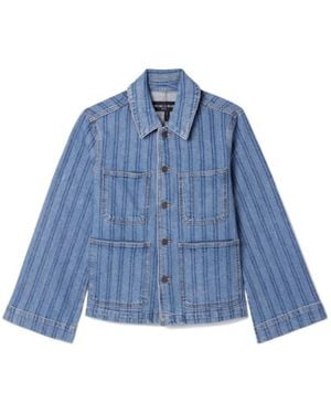 Veronica Beard Dahl Striped Denim Jacket - Blue